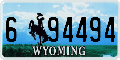 WY license plate 694494