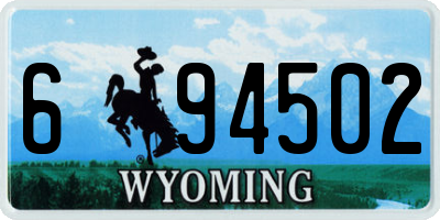 WY license plate 694502