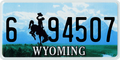 WY license plate 694507