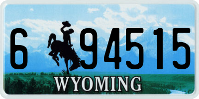 WY license plate 694515