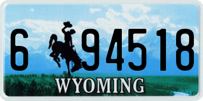 WY license plate 694518