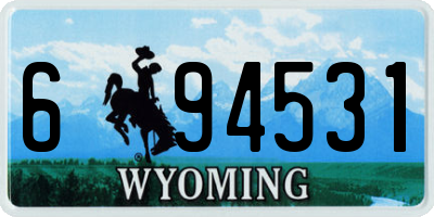 WY license plate 694531