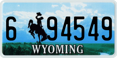 WY license plate 694549