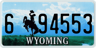 WY license plate 694553