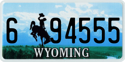 WY license plate 694555