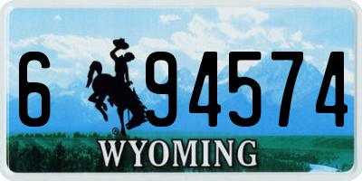 WY license plate 694574