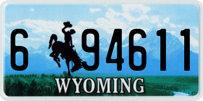WY license plate 694611