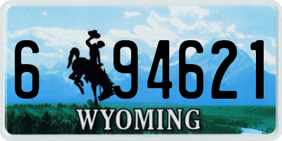 WY license plate 694621