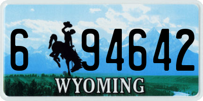 WY license plate 694642