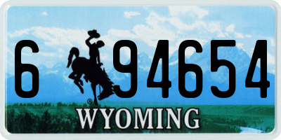WY license plate 694654