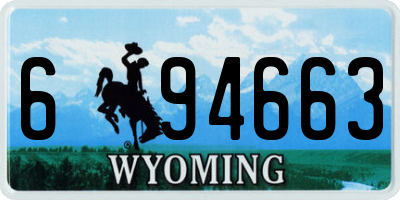WY license plate 694663