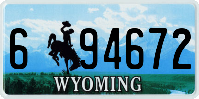 WY license plate 694672