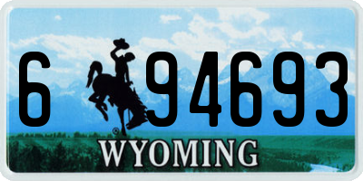 WY license plate 694693