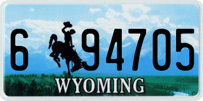 WY license plate 694705