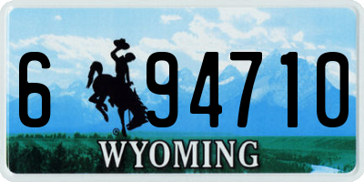 WY license plate 694710