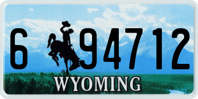 WY license plate 694712