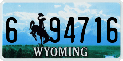 WY license plate 694716