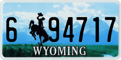 WY license plate 694717