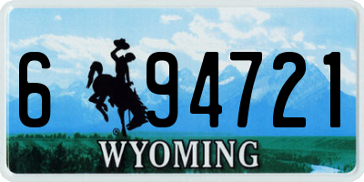 WY license plate 694721