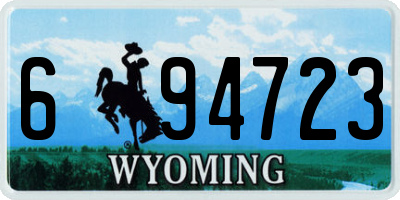 WY license plate 694723