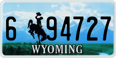 WY license plate 694727