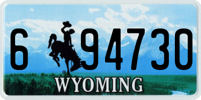 WY license plate 694730