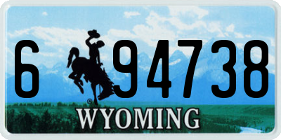 WY license plate 694738