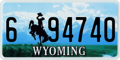 WY license plate 694740