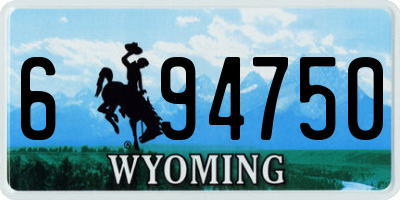 WY license plate 694750