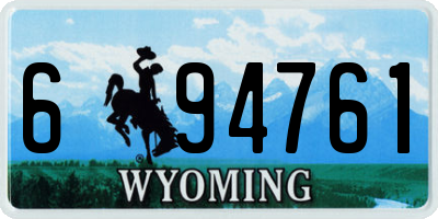WY license plate 694761