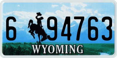 WY license plate 694763