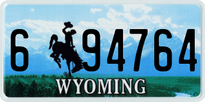 WY license plate 694764
