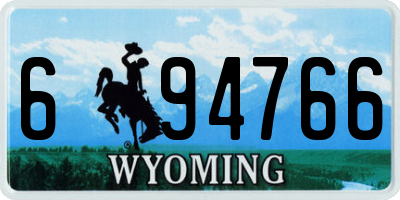 WY license plate 694766