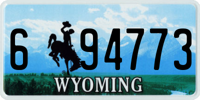 WY license plate 694773