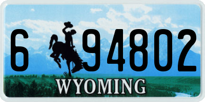 WY license plate 694802