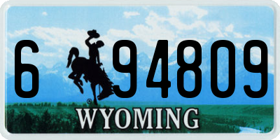 WY license plate 694809