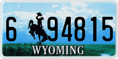 WY license plate 694815