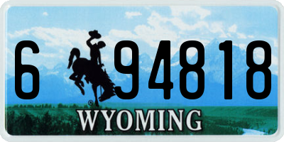WY license plate 694818