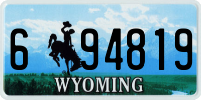 WY license plate 694819