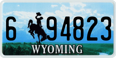 WY license plate 694823