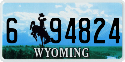 WY license plate 694824