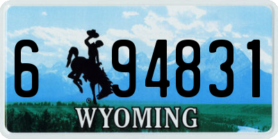 WY license plate 694831