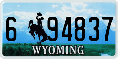 WY license plate 694837