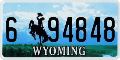 WY license plate 694848