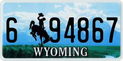 WY license plate 694867