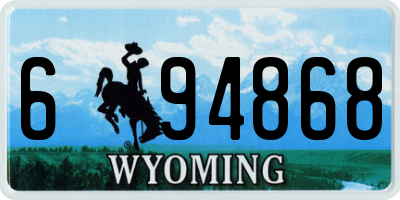 WY license plate 694868