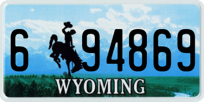 WY license plate 694869