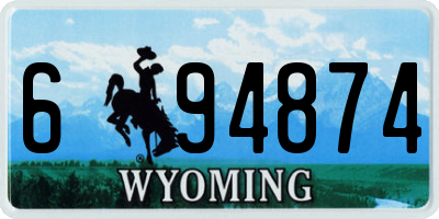 WY license plate 694874