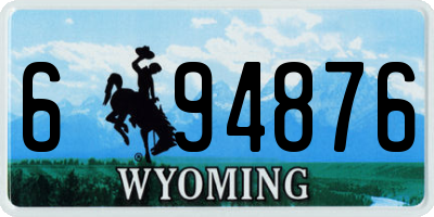 WY license plate 694876