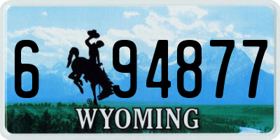WY license plate 694877